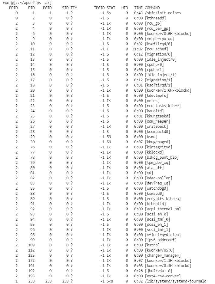 Linux下的ps输出